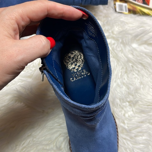 Vince Camuto Slouched Suede Western Boots Nerlinji Blue Slate - Picture 7 of 10